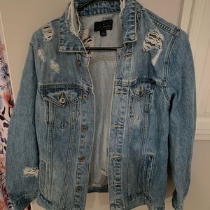 lucky brand distressed jean jacket